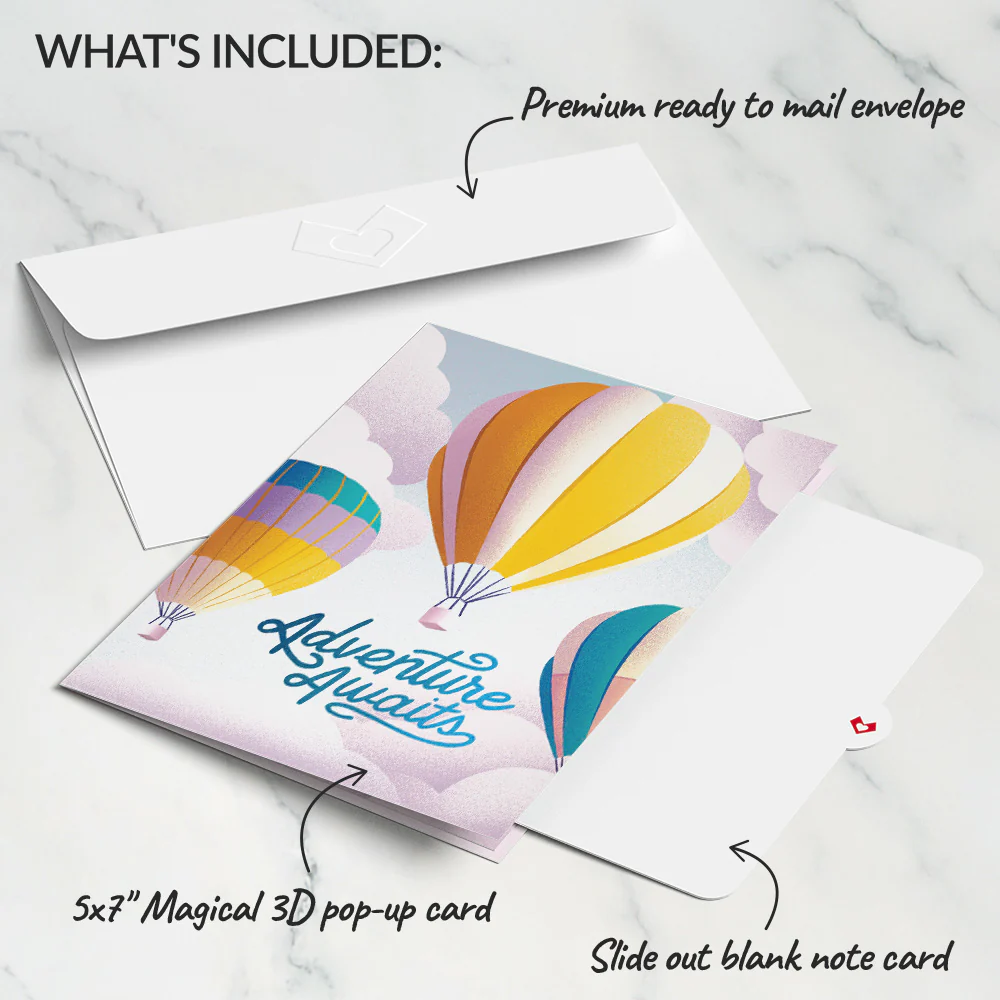 Adventure Awaits Hot Air Balloon Pop-Up Card - Image 5