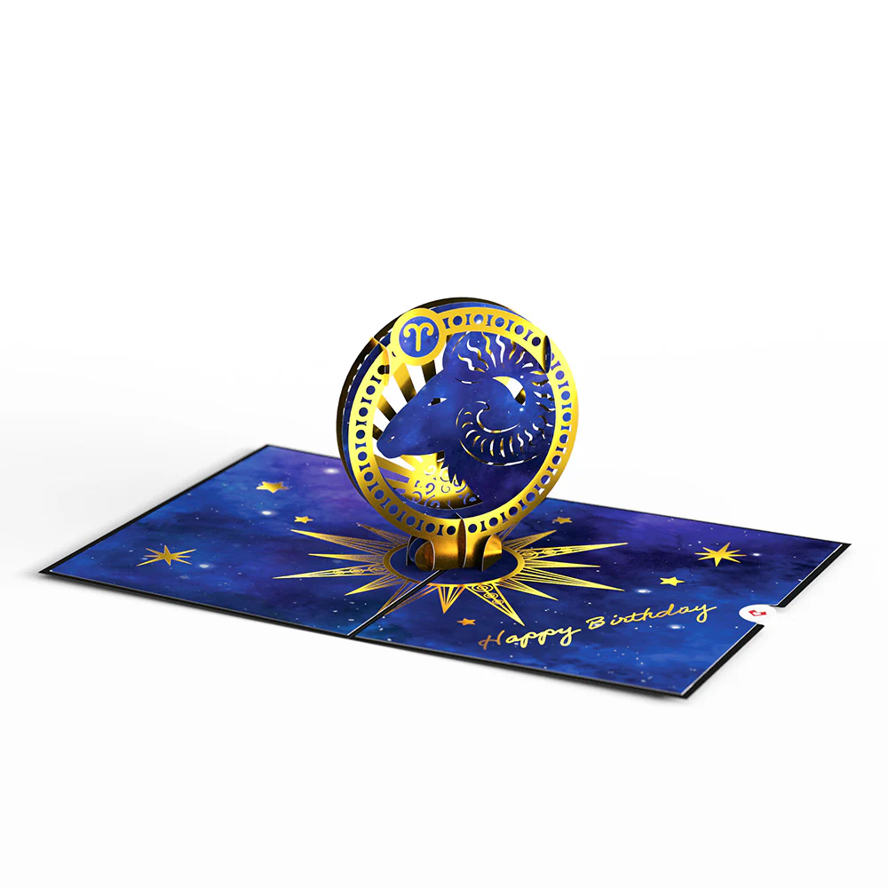 Aries Zodiac Birthday Pop-Up Card - Image 3