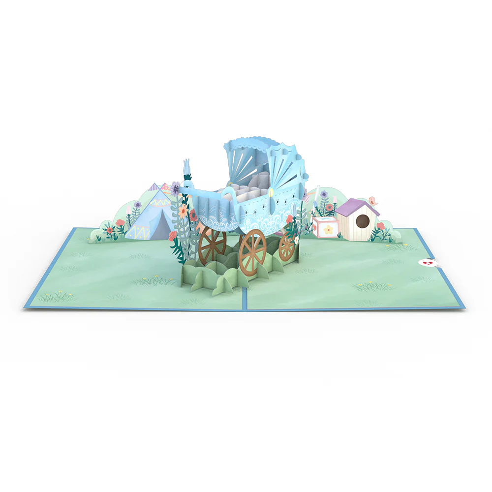 Blue Baby Carriage Pop-Up Card - Image 3