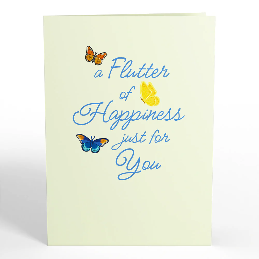 Flutter of Happiness Card with Mini Bouquet - Image 3
