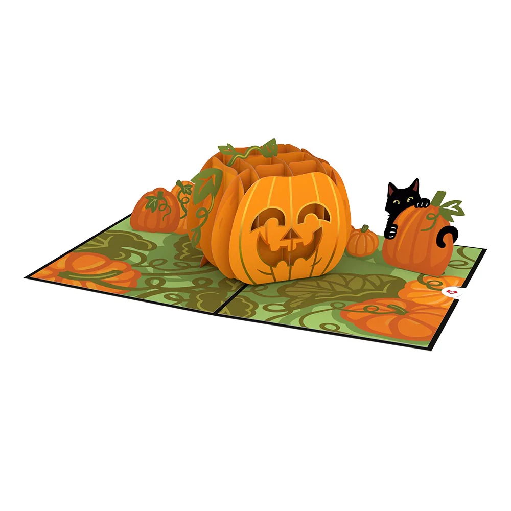 Happy Halloween Pumpkin Pop-Up Card - Image 3