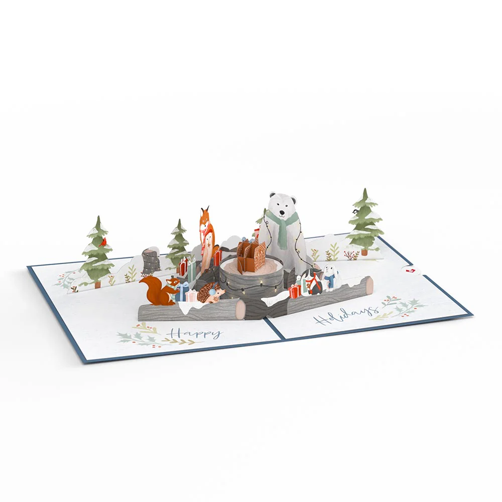 Holiday Woodland Animals Pop-Up Card - Image 3