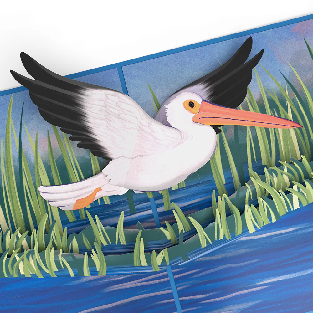 Pelican in the Marsh Thinking of you Pop-Up Card and Sentiment Set - Image 3