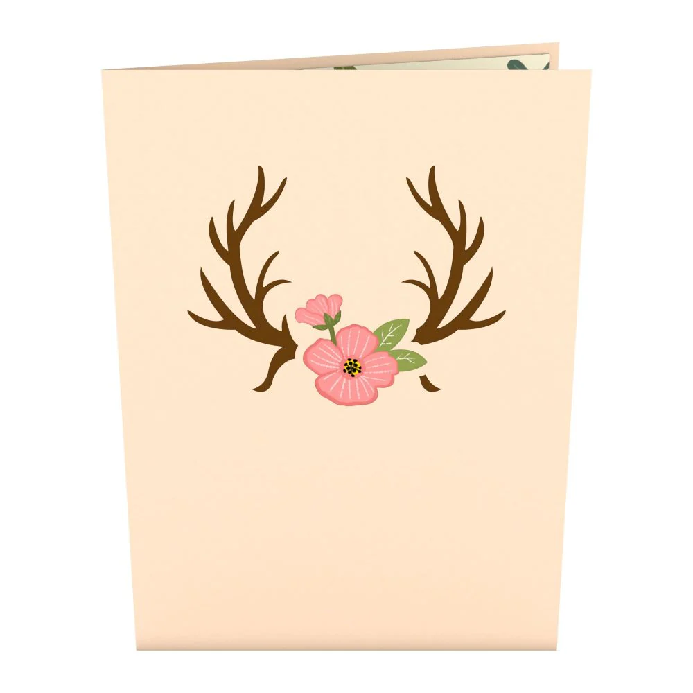 Floral Deer Thank You Pop-Up Card - Image 4