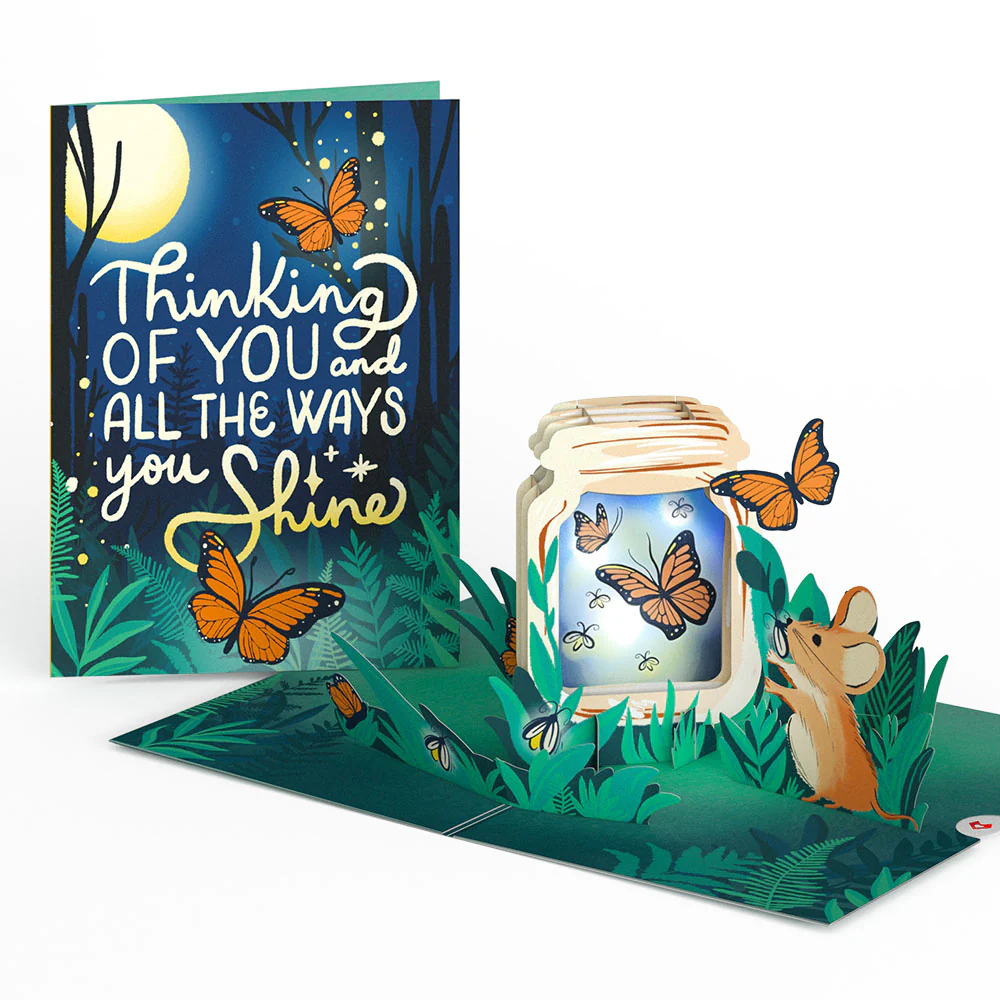Thinking of You Butterfly Jar Light-Up Pop-Up Card - Image 3
