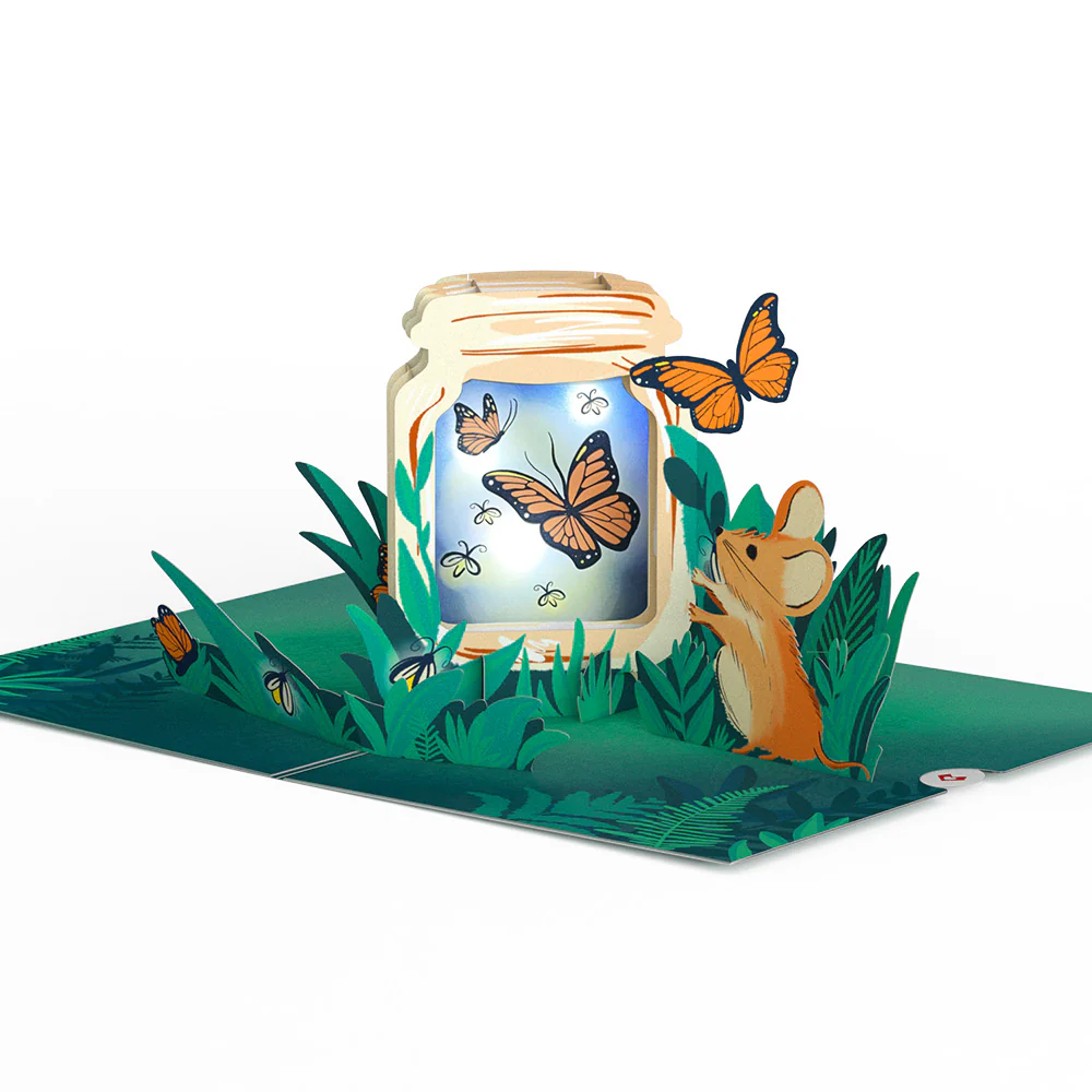 Thinking of You Butterfly Jar Light-Up Pop-Up Card - Image 4