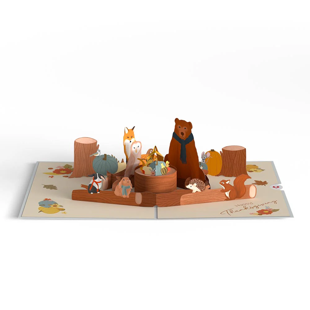 Woodland Harvest Thanksgiving Animals Pop-Up Card - Image 4