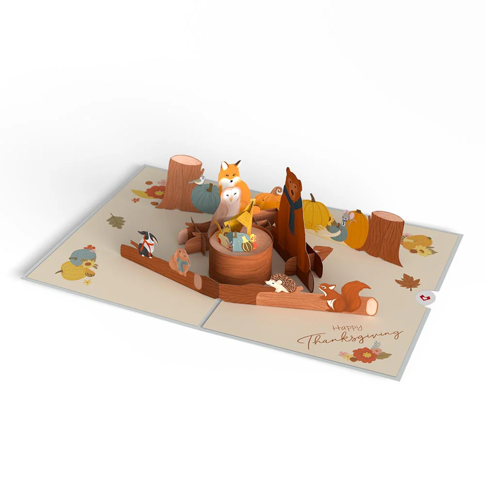Woodland Harvest Thanksgiving Animals Pop-Up Card - Image 6